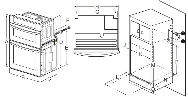 Guide d'installation du four mural combiné LG LWC3063ST - DESSINS D'INSTALLATION