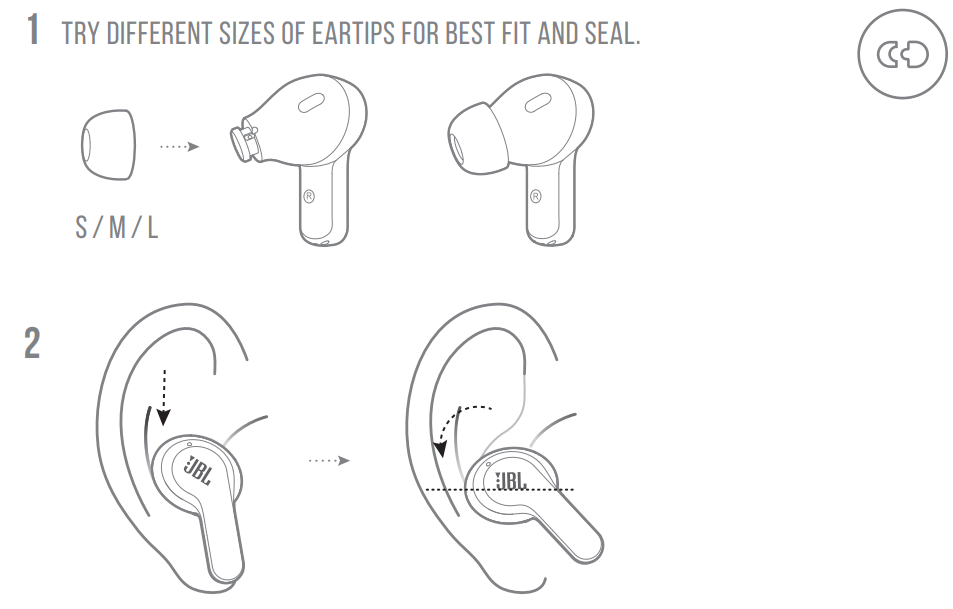 JBL VIBE 200TWS Casque intra-auriculaire sans fil - comment le porter ?