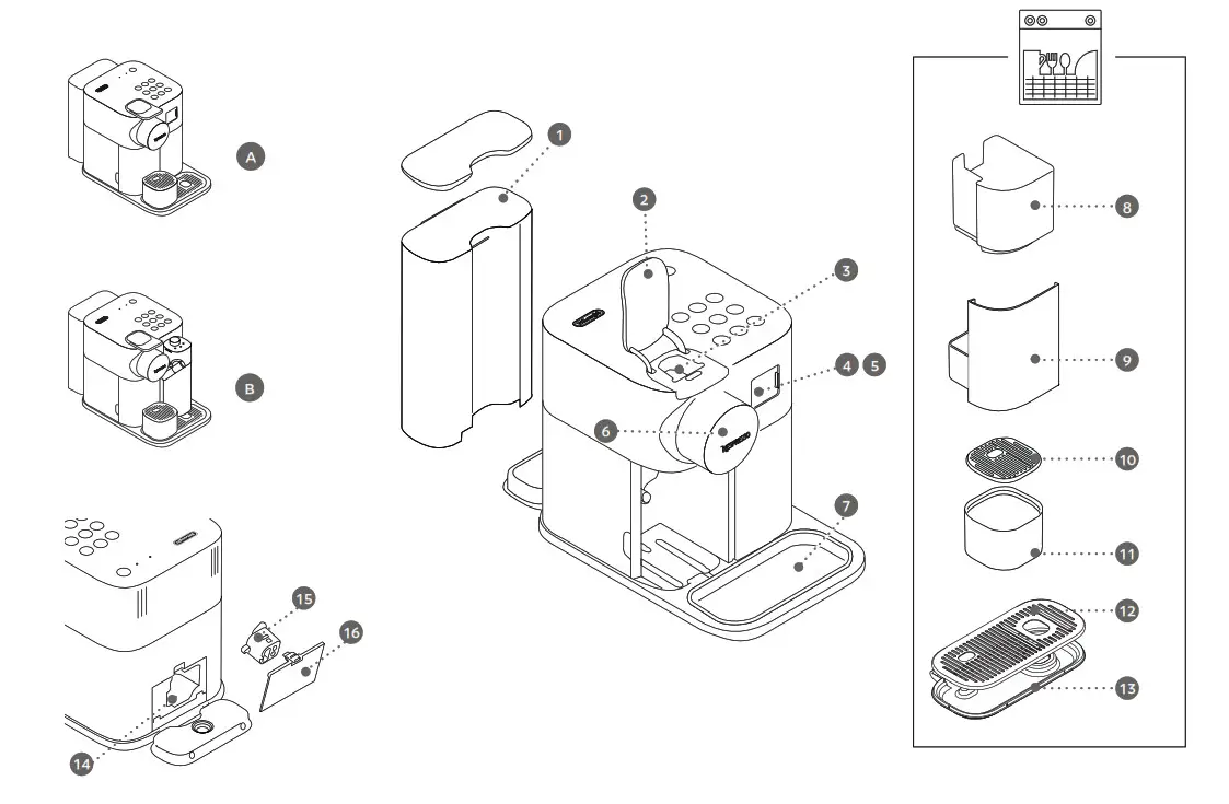 Machine à café DeLonghi Nespresso Lattissima - Vue d'ensemble