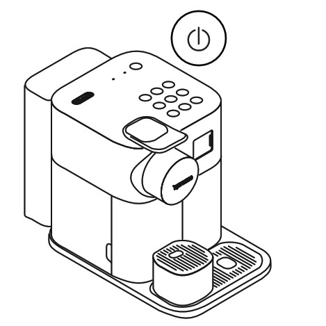 Machine à café DeLonghi Nespresso Lattissima - Allumez la machine en appuyant sur le bouton de mise en veille.