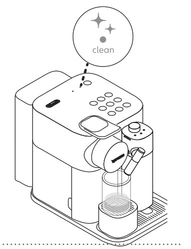 Machine à café DeLonghi Nespresso Lattissima - le processus de rinçage est terminé