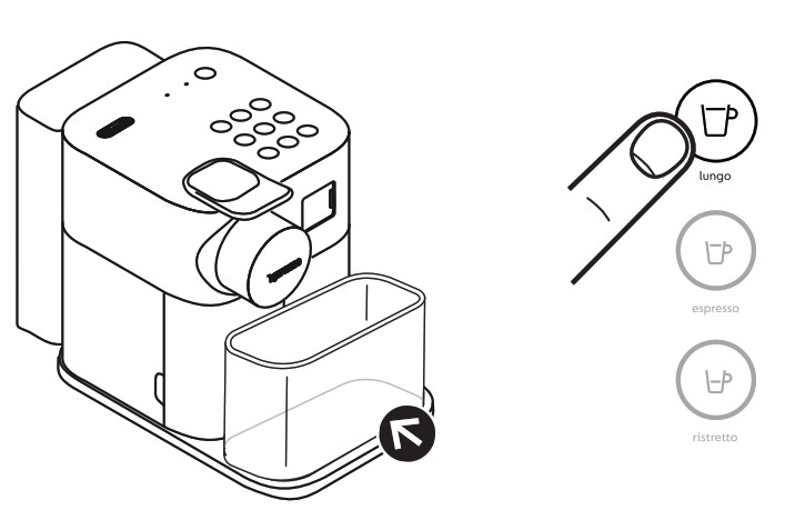 DeLonghi Nespresso Lattissima Coffee Machine - Placer un récipient sous la sortie du café