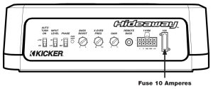 KICKER Hideaway Powered Subwoofer Enclosure Fuse 10 Amperes