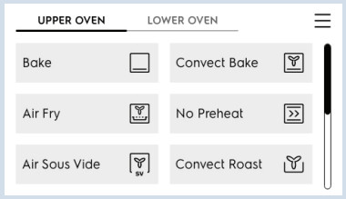 Mode de cuisson du four Electrolux