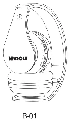 MIDOLA B 01 Casque sans fil Bluetooth