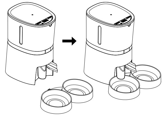 WellToBe A36 Automatic Pet Feeder - mettre l'hôte en place