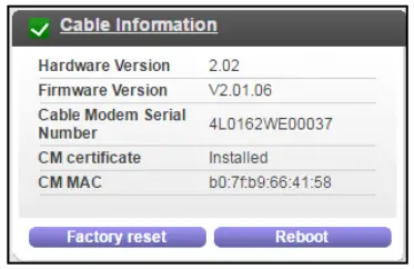 Modem câble haute vitesse - Informations sur le câble