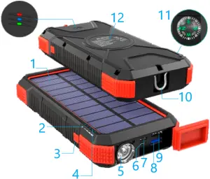 BLAVOR PN-W12 Qi Solar Power Bank - Détails du produit A