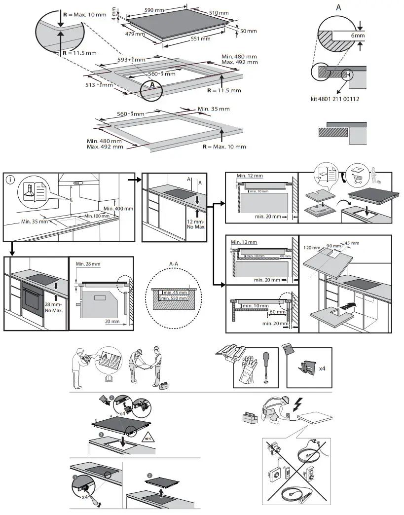 INDESIT 83Q60 Table de cuisson à induction - Fgure 1