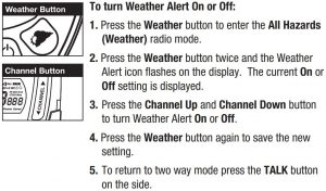 FIG 34 Mode d'alerte météo (WX)