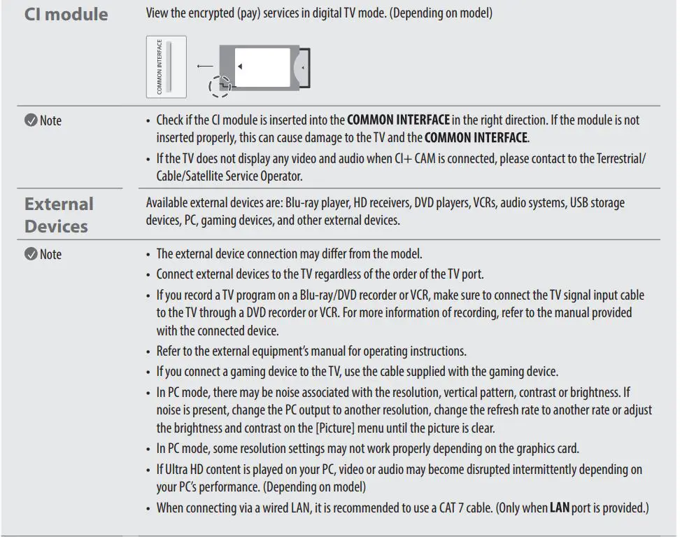 Manuel du propriétaire du téléviseur LED de LG - Connexions