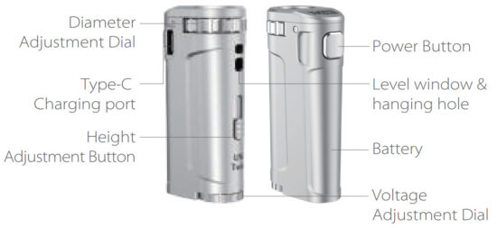 Yocan YKX 83 Uni Twist Vaporizer Box Mod - Mode d'emploi