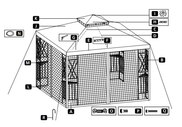 belavi-7884-Gazebo-with-Netting-FIG-1