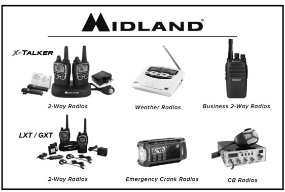 MIDLAND X-TALKER Radios bidirectionnelles- Liste