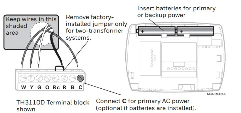 Honeywell TH3110D1008 Thermostat numérique non programmable fig3