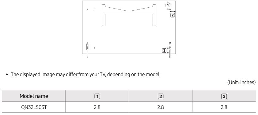 Samsung The Frame Smart 4K TV - Dimensions