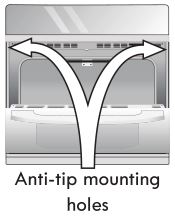 Four encastrable électrique Kenmore - Trous de fixation anti-basculement