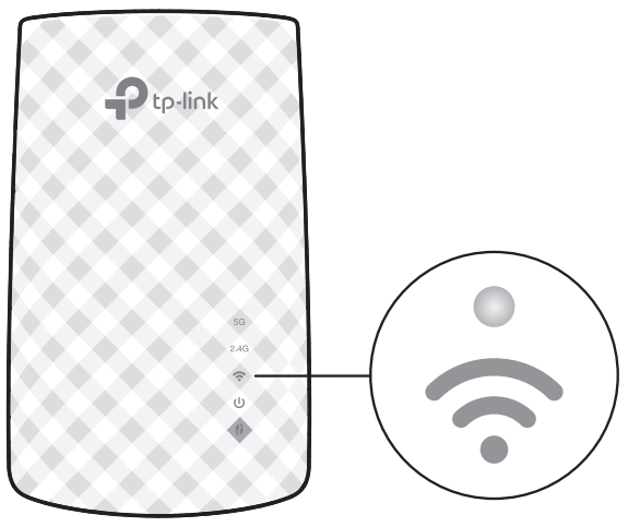 tp link AC750 Wi Fi Range Extender - Solid On