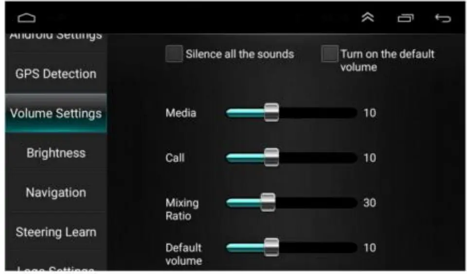 CAMECHO SHA16 Car Play Android Auto - Réglage du volume