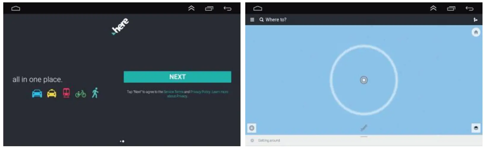 CAMECHO SHA16 Car Play Android Auto - menu de l'application