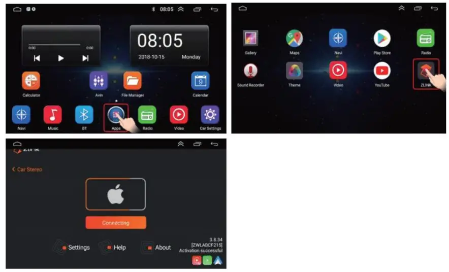 CAMECHO SHA16 Car Play Android Auto - cilck connect