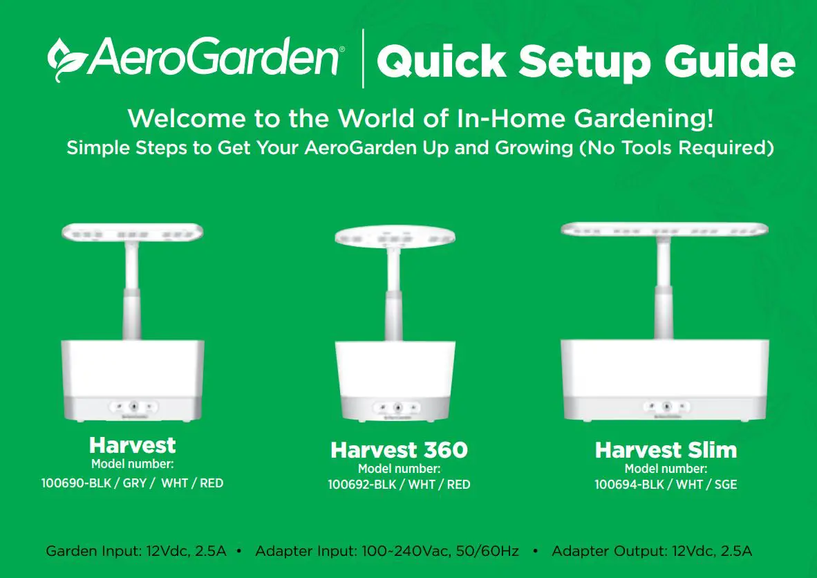 Guide de l'utilisateur AeroGarden Harvest