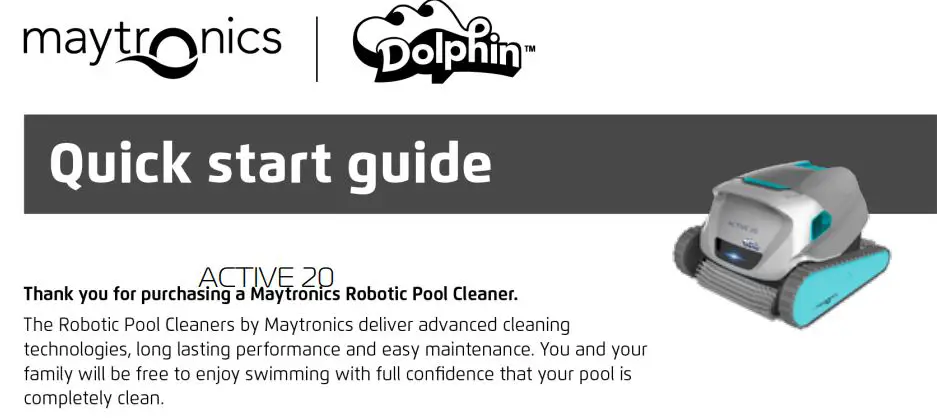 Guide de l’utilisateur de l’alimentation ACTIVE 20 Dolphin de Maytronics