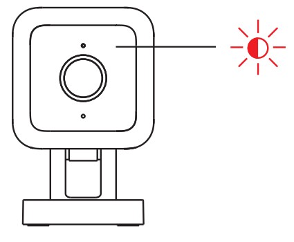 Connectez la caméra à une prise de courant et attendez 20 secondes ou jusqu'à ce que le voyant d'état clignote en rouge.