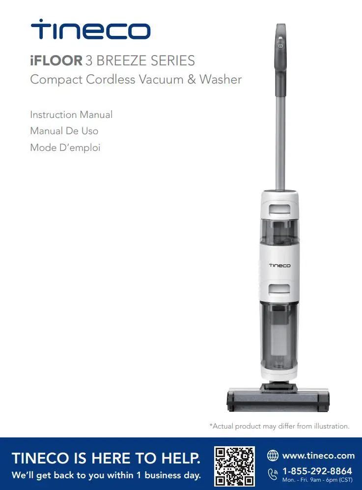 Tineco iFLOOR 3 BREEZE SERIES Compact Cordless Vacuum and Washer Mode d’emploi