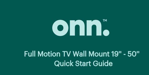 onn 100027964 Full Motion TV Wall Mount User Guide